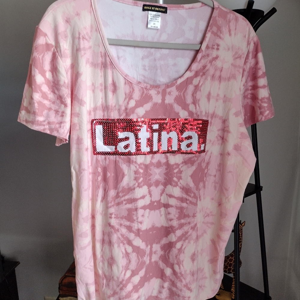 NWT Buttery Soft Latina Top with Sequins on front. size 2X